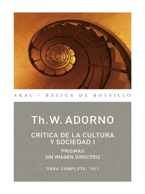cover image of Crítica de la cultura y sociedad I